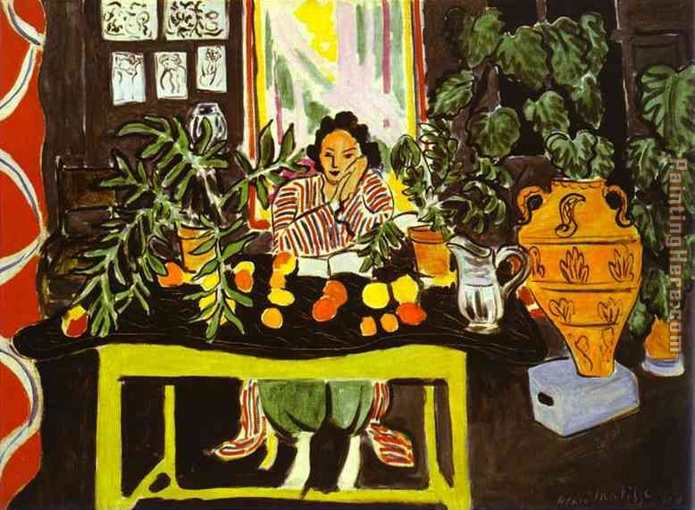 Interior with Etruscan Vase painting - Henri Matisse Interior with Etruscan Vase art painting